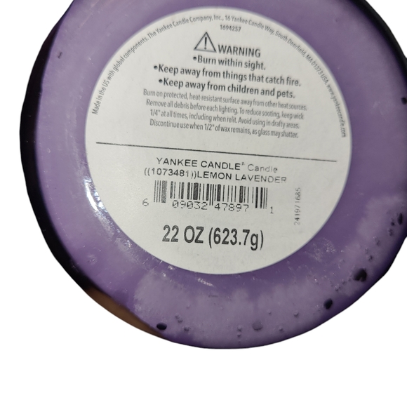 💜Yankee Candle LEMON LAVENDER💜22 OZ. - Picture 4 of 6